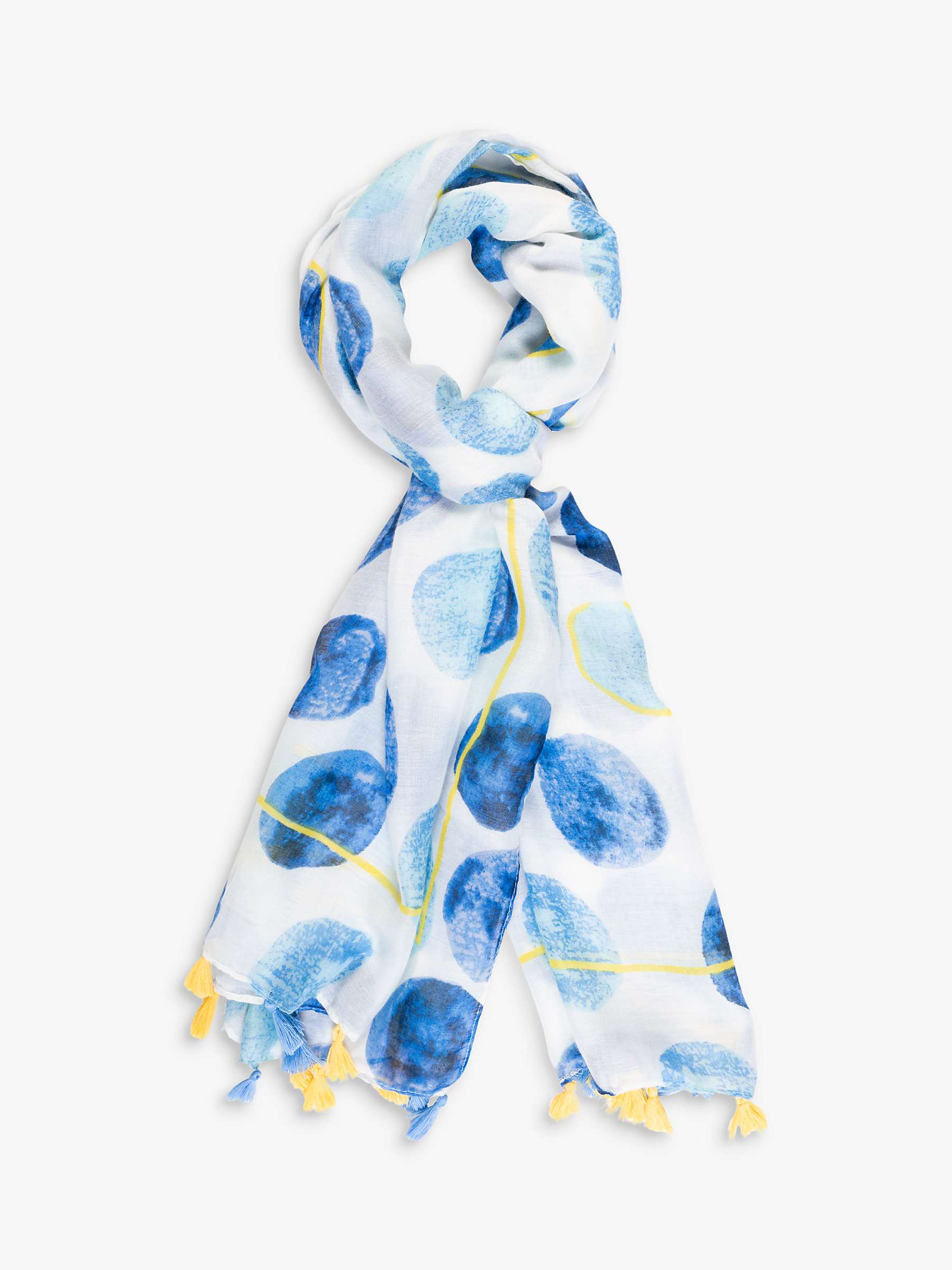 Buy chesca Spot Print Scarf, Navy/Yellow Online at johnlewis.com