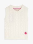 John Lewis Baby Cable Knit Sweater Vest, Oatmeal