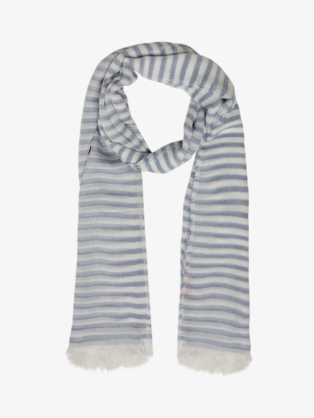 Unmade Copenhagen Ruby Stripe Scarf, Art Blue/White, One Size