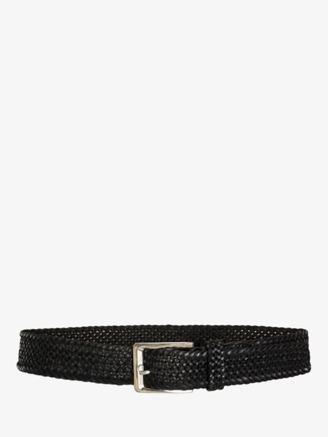 Unmade Copenhagen Prana Woven Leather Belt, Black, S
