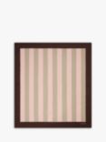 SOEUR Carre 3 Stripe Silk Scarf, Brown/Pink