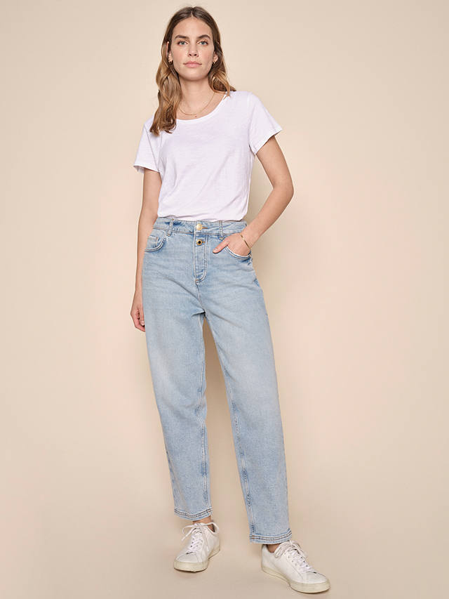 MOS MOSH Adeline Adorn Loose Fit Balloon Jeans, Light Blue