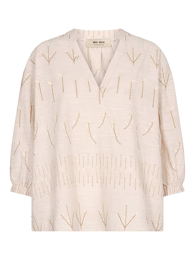 MOS MOSH Nadine Embroidered Blouse, Tan