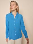 MOS MOSH Karli Linen Long Sleeve Shirt, Bright Blue