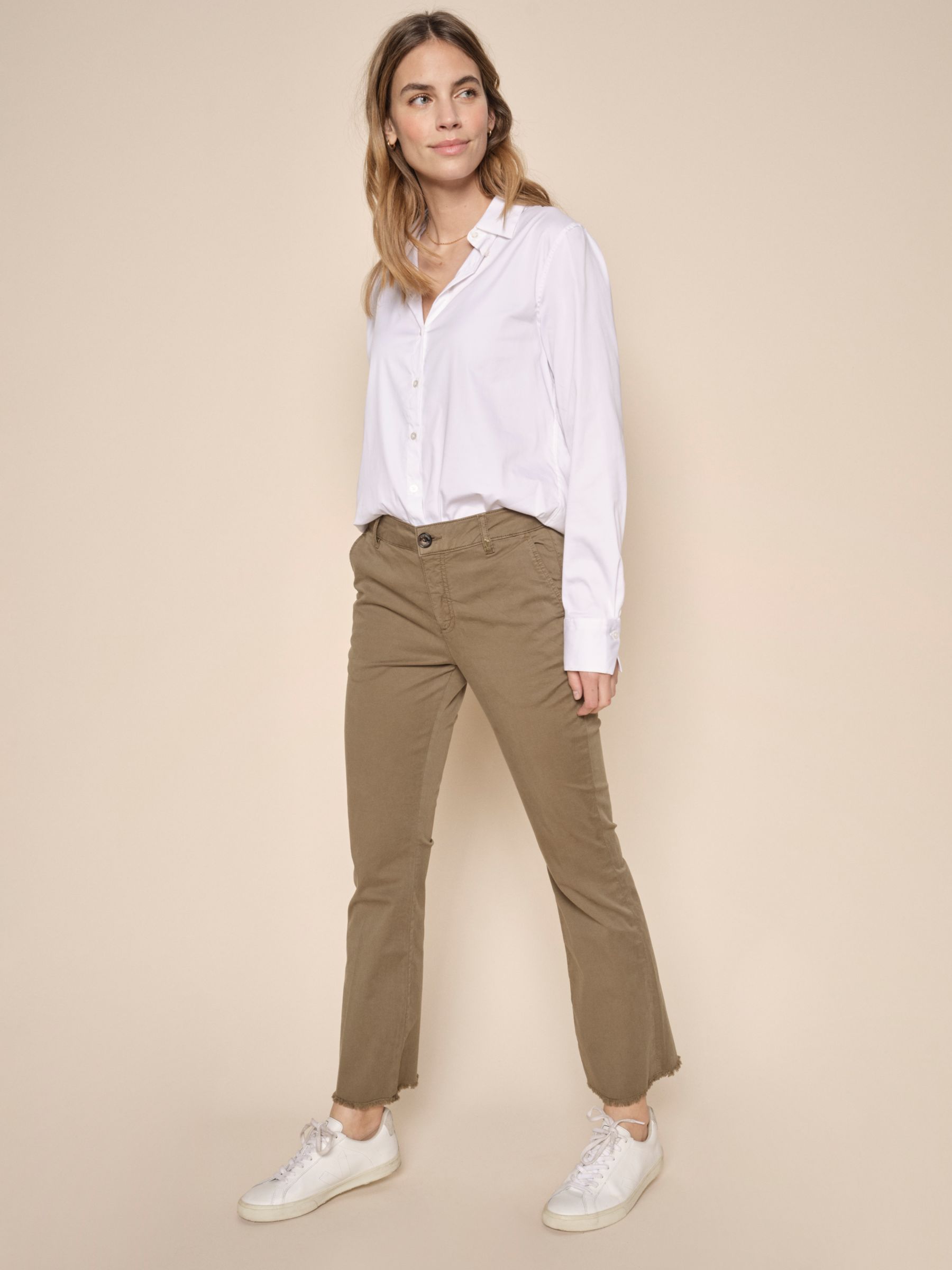 MOS MOSH Clarissa Chino Trousers, Olive at John Lewis & Partners