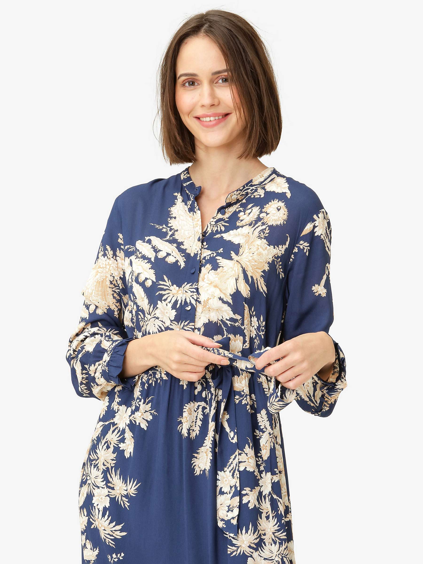Buy Noa Noa Philippa Floral Shirt Dress, Blue/Beige Online at johnlewis.com