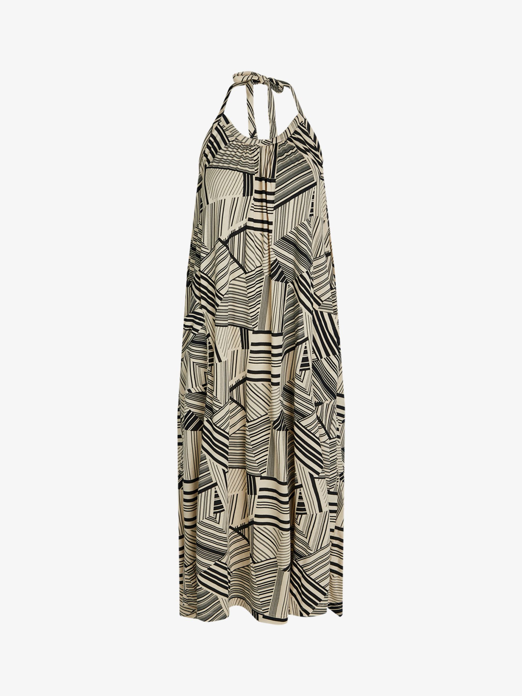 Buy Noa Noa Mena Geometric Striped Halter Neck Maxi Dress, Off White/Black Online at johnlewis.com