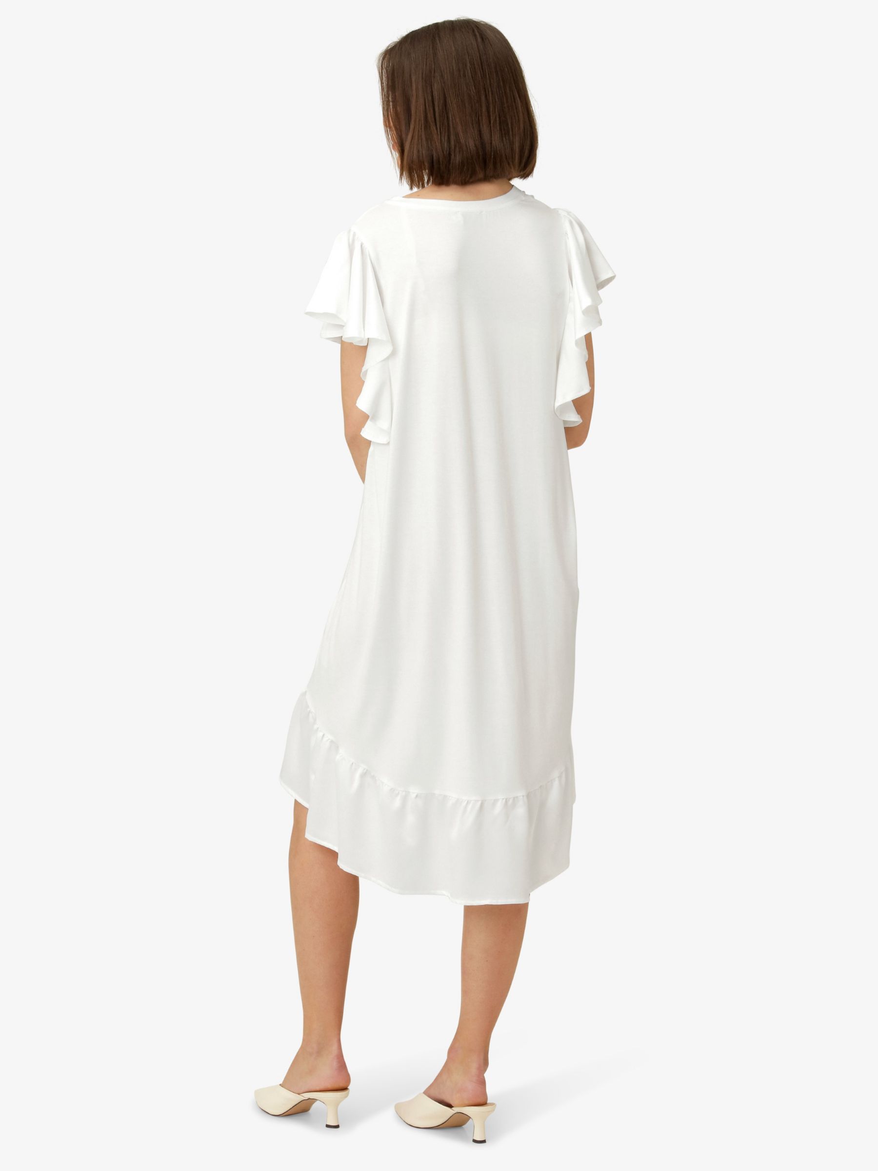 Noa Noa Katie Ruffled Raglan Sleeve Dress, White, XXS