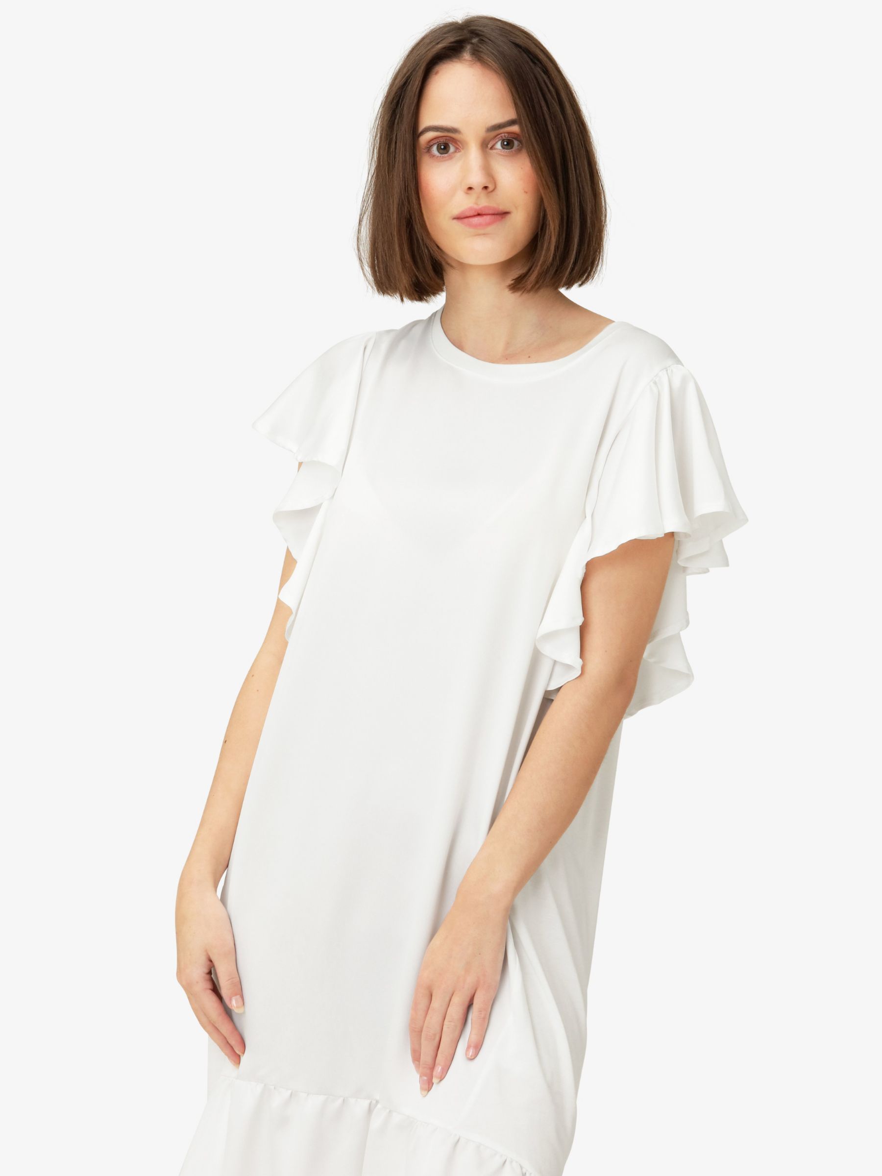 Noa Noa Katie Ruffled Raglan Sleeve Dress, White, XXS