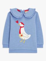 John Lewis Baby Duck Applique Sweatshirt, Blue