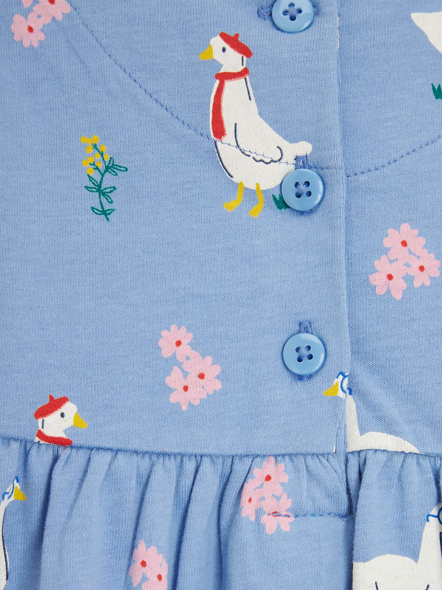 John Lewis Baby Duck Print Jersey Dress, Multi at John Lewis & Partners
