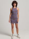 Superdry Vintage Stripe Racer Dress, Choco Brown Stripe