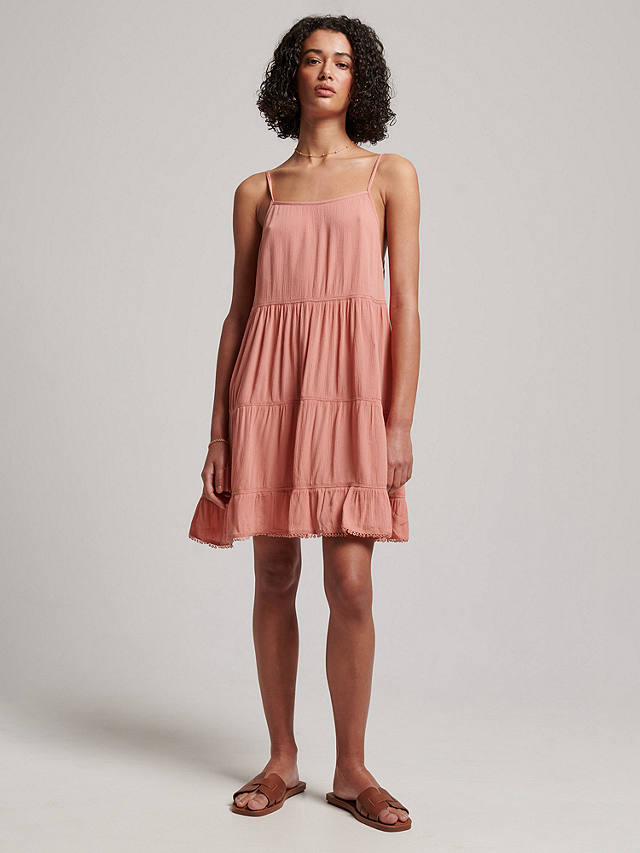 Superdry Mini Beach Cami Dress, Desert Sand Pink