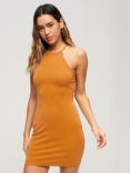 Superdry Strappy Racer Jersey Mini Dress, Heritage Ochre