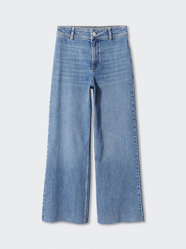 Mango Catherin Jeans Culotte High Waist, Blue at John Lewis & Partners