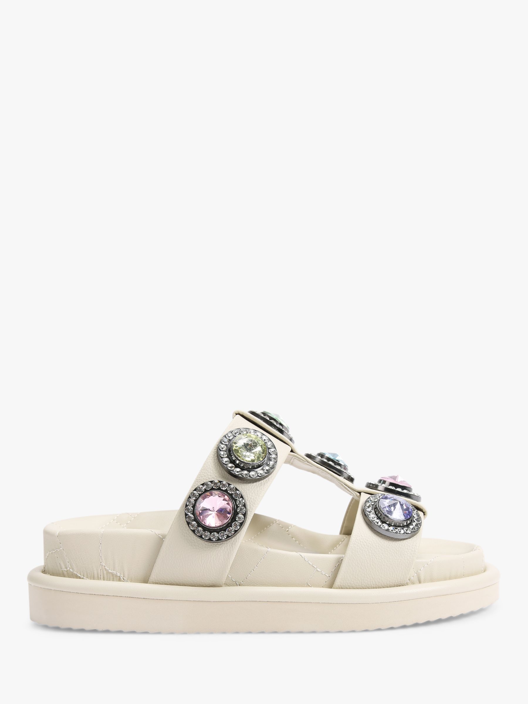 Kurt Geiger London Orson Crystal Sandals, Natural at John Lewis & Partners