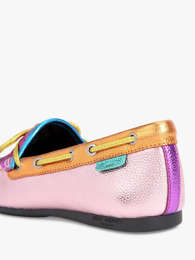 Kurt Geiger London Eagle Leather Loafers, Pink/Multi