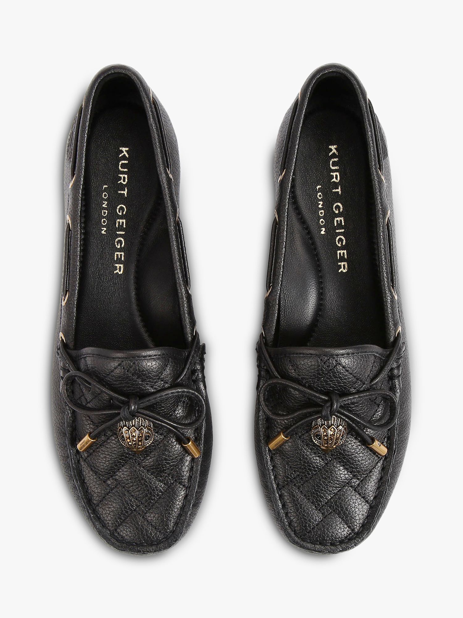 Kurt Geiger London Eagle Leather Loafers, Black at John Lewis & Partners