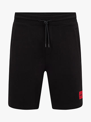 HUGO Diz Cotton Sweat Shorts, Black