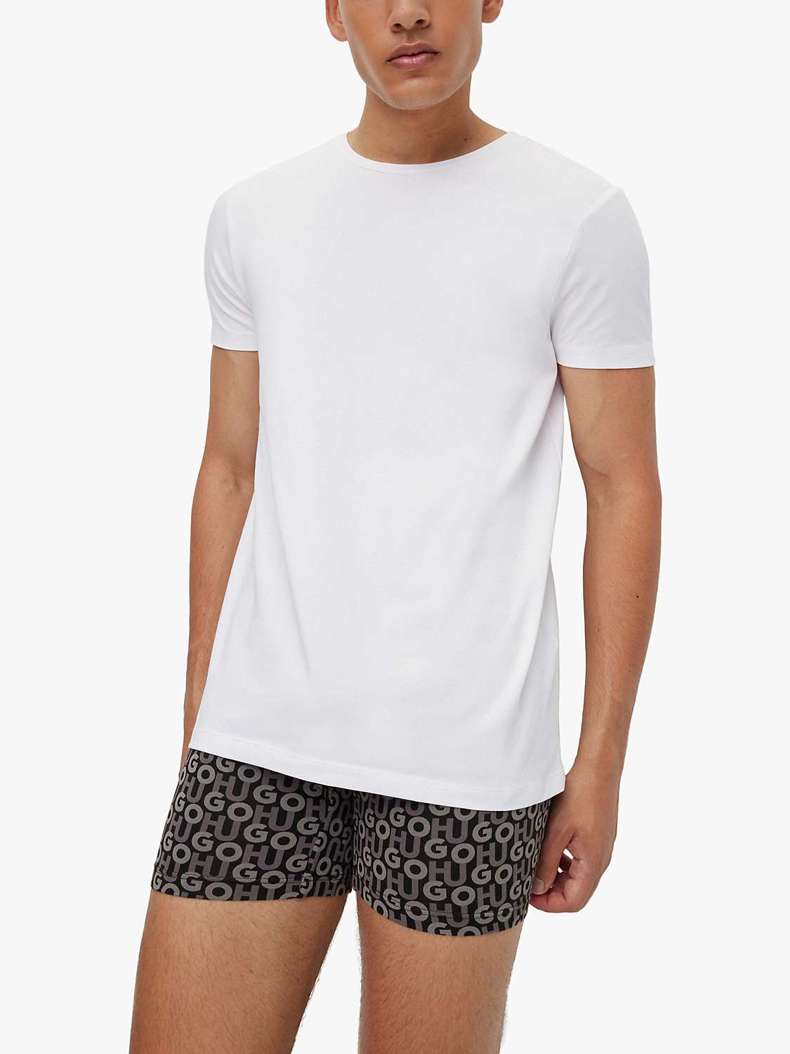 Buy HUGO Plain Cotton T-Shirt, Pack of 2, White Online at johnlewis.com
