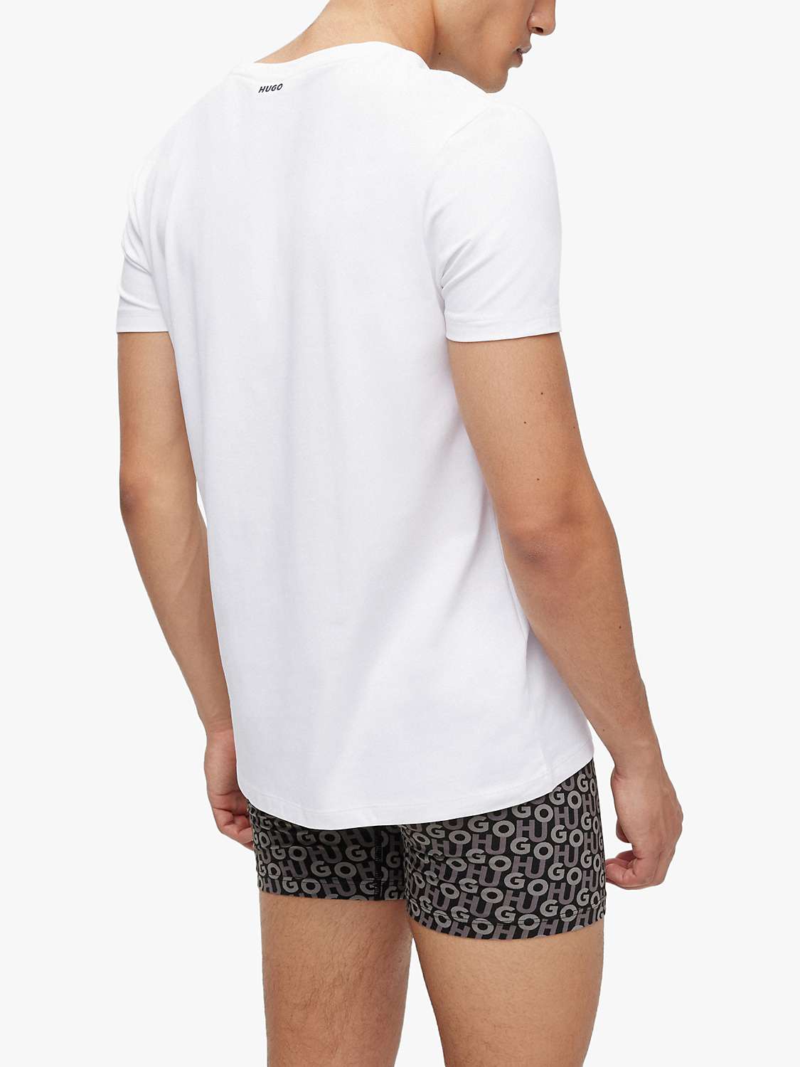 Buy HUGO Plain Cotton T-Shirt, Pack of 2, White Online at johnlewis.com