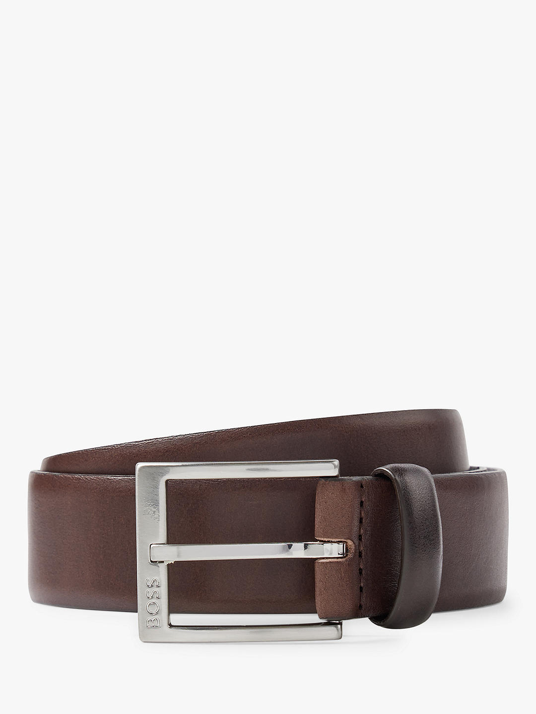 BOSS Erron Leather Belt, Dark Brown