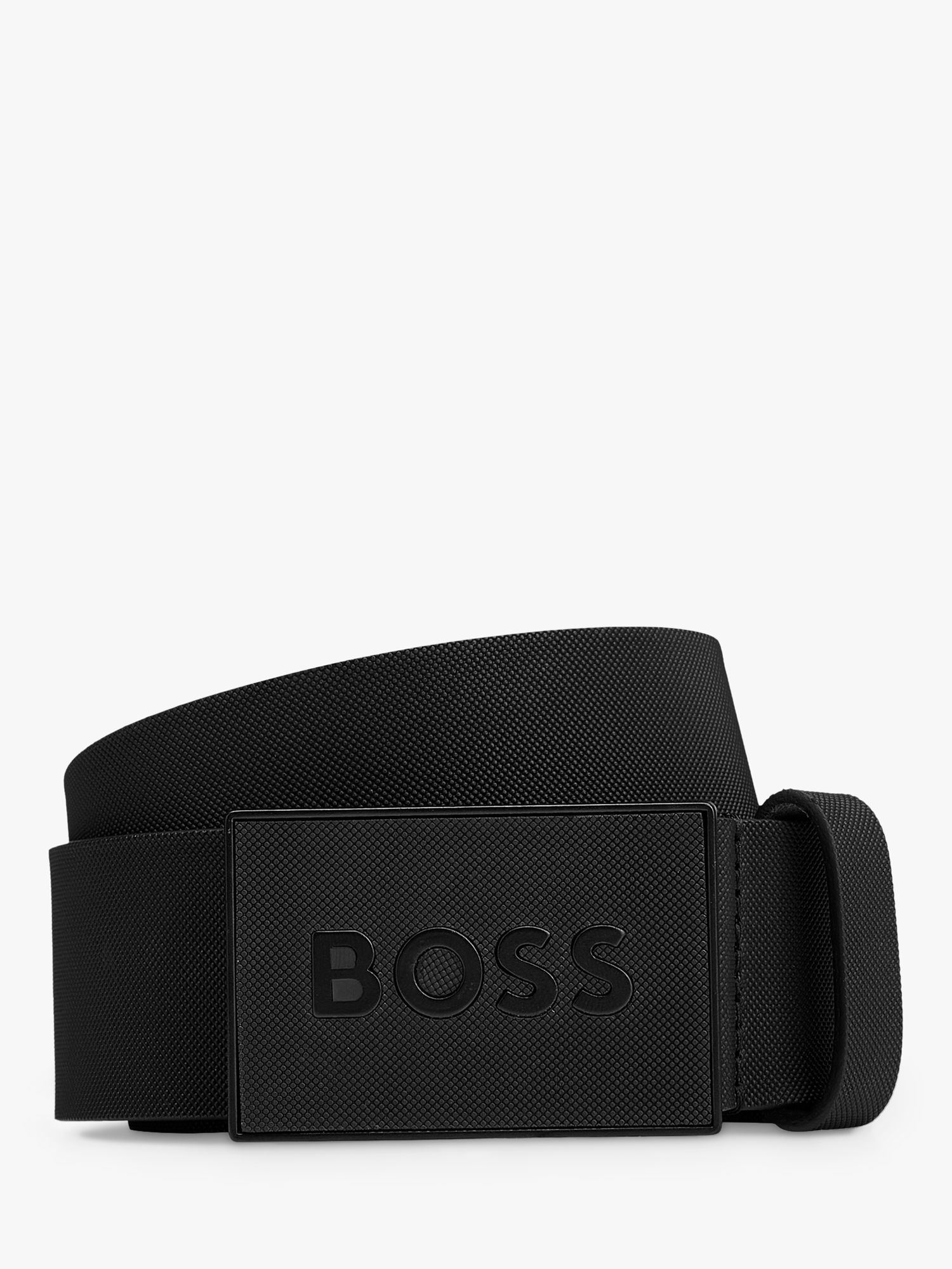 Buy BOSS Icon Leather Belt, Black Online at johnlewis.com