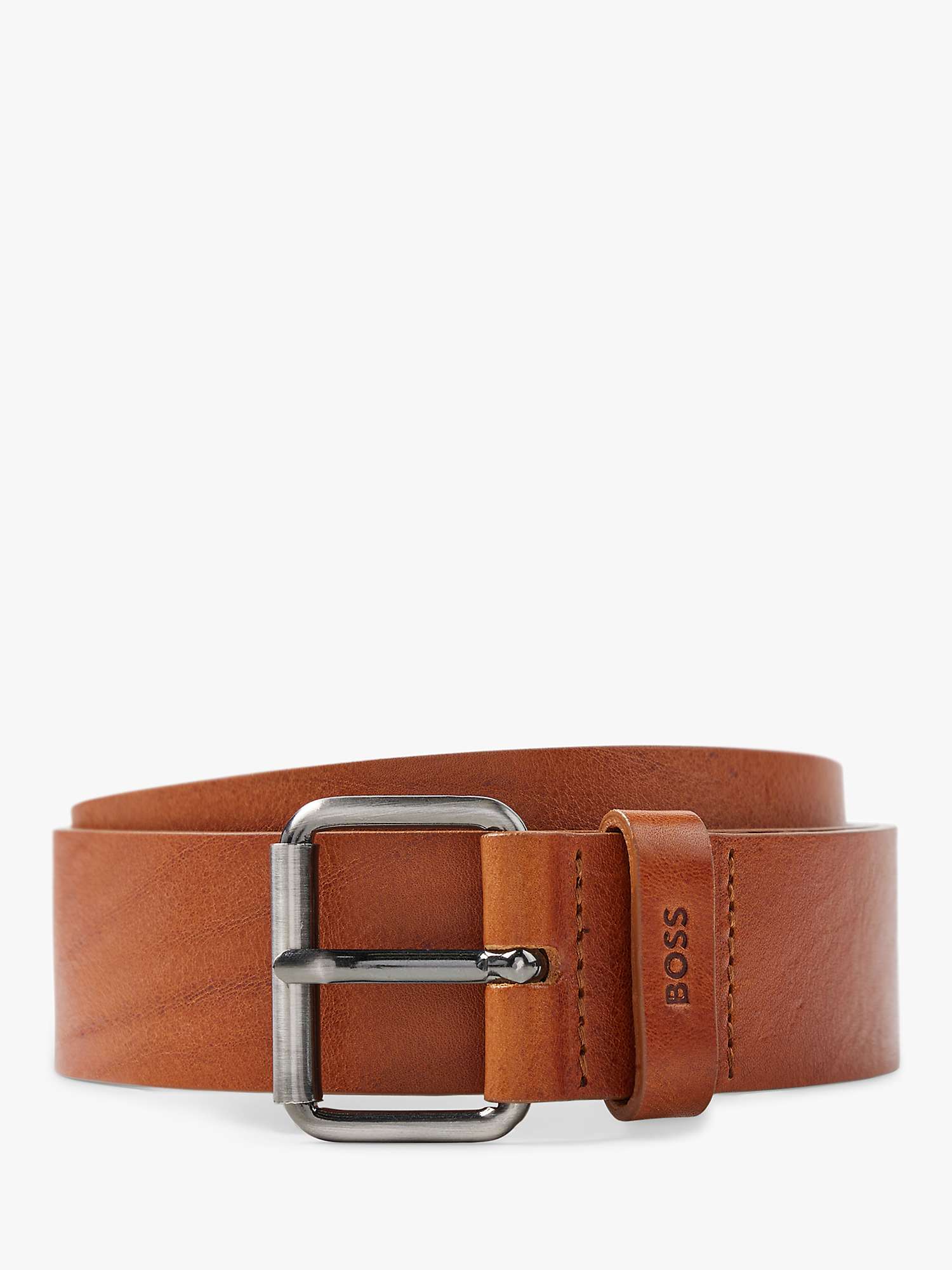 Buy BOSS Serge Leather Belt, Medium Brown Online at johnlewis.com