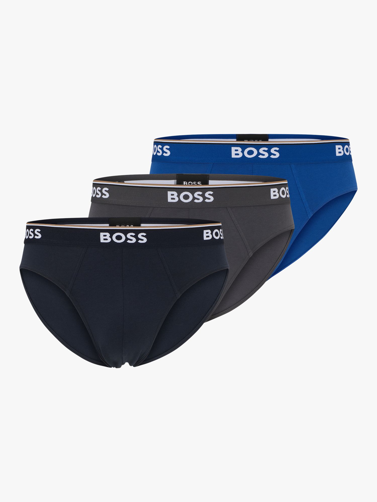 BOSS Stretch Stretch Power Briefs, Pack of 3, Multi at John Lewis ...