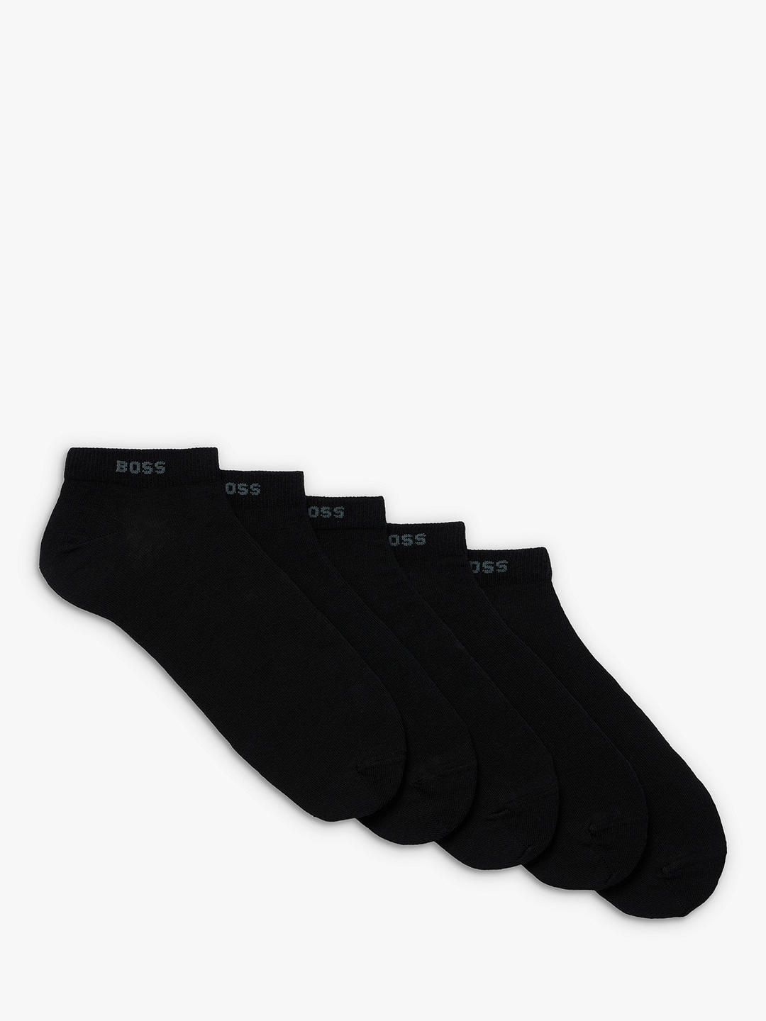 BOSS Logo Trainer Socks, Pack of 5, Black