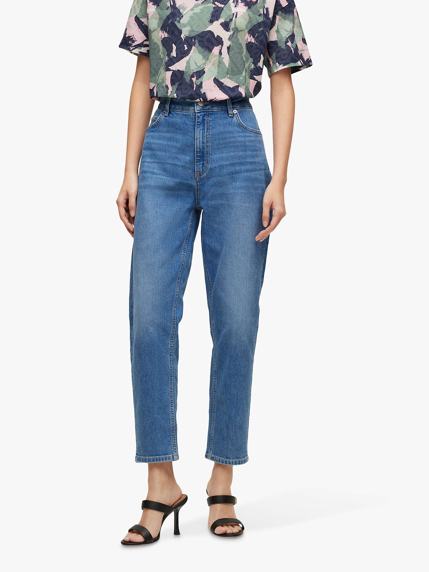 Buy BOSS Ruth Tapered Jeans, Bright Blue Online at johnlewis.com