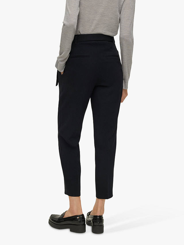 BOSS Tapia Cropped Trousers, Black at John Lewis & Partners