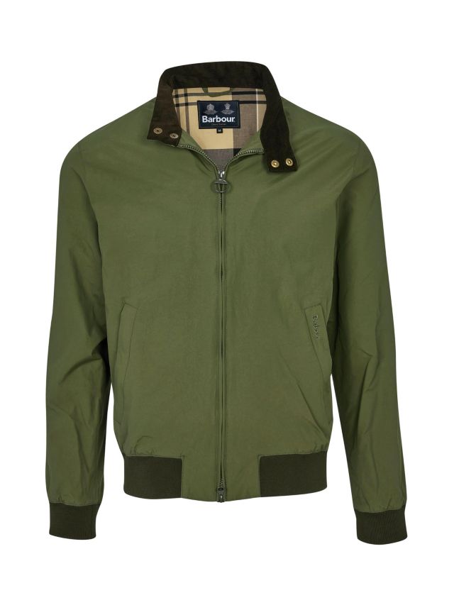 Barbour Overdyed Mens Casual Harrington Jacket In Bleached Olive