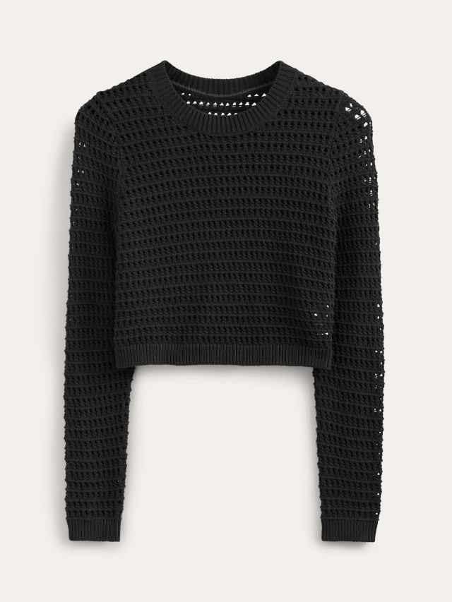 Black crochet outlet knit jumper