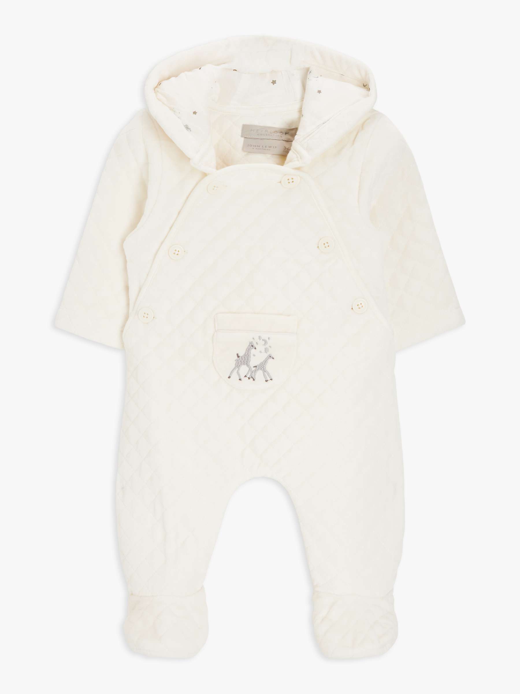 Buy John Lewis Heirloom Collection Baby Embroidered Pramsuit, White Online at johnlewis.com