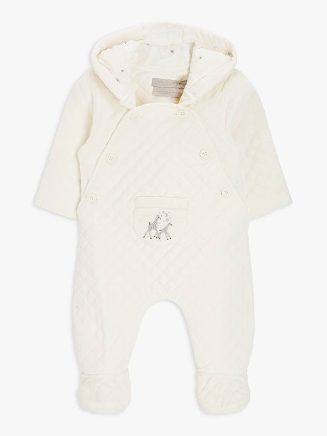 John Lewis Heirloom Collection Baby Embroidered Pramsuit, White
