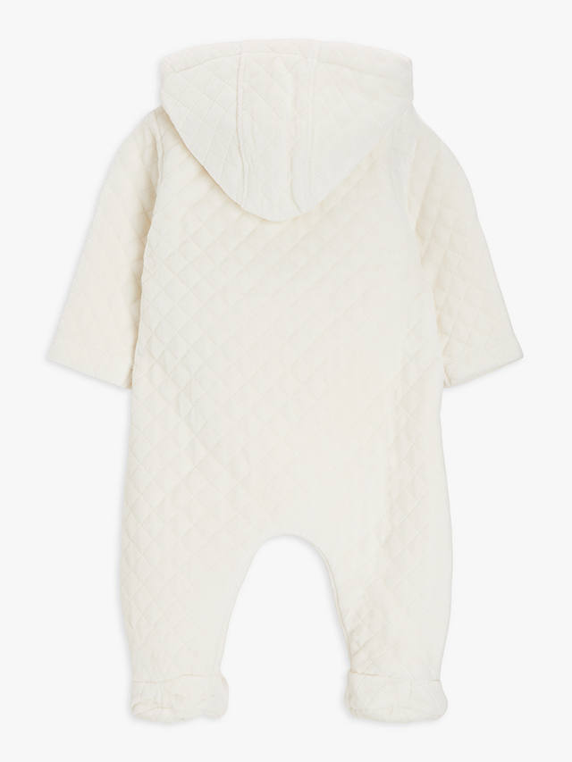 John Lewis Heirloom Collection Baby Embroidered Pramsuit, White
