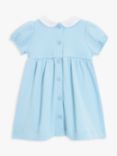 John Lewis Heirloom Collection Baby Pima Cotton Smocked Dress, Blue