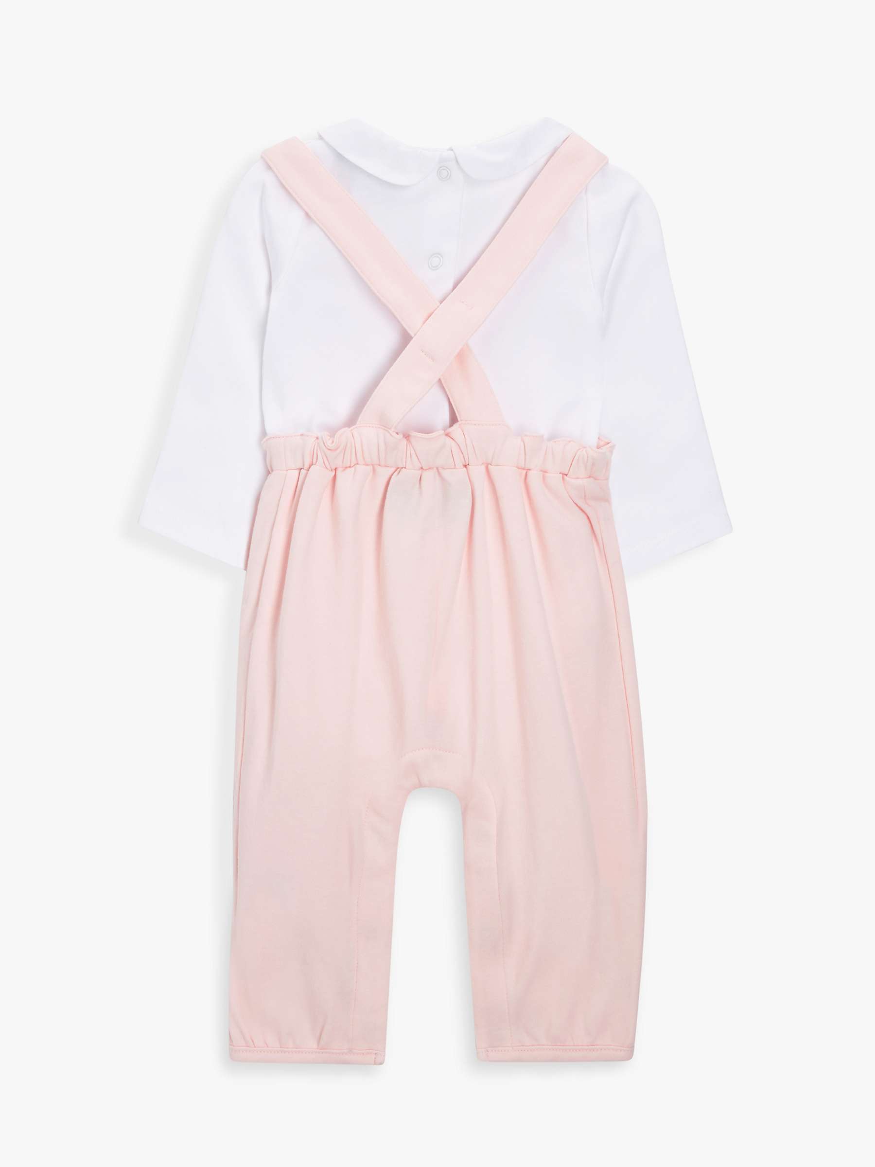 Buy John Lewis Heirloom Collection Baby Pima Cotton Long Sleeve Bodysuit & Dungaree Set, Pink Online at johnlewis.com