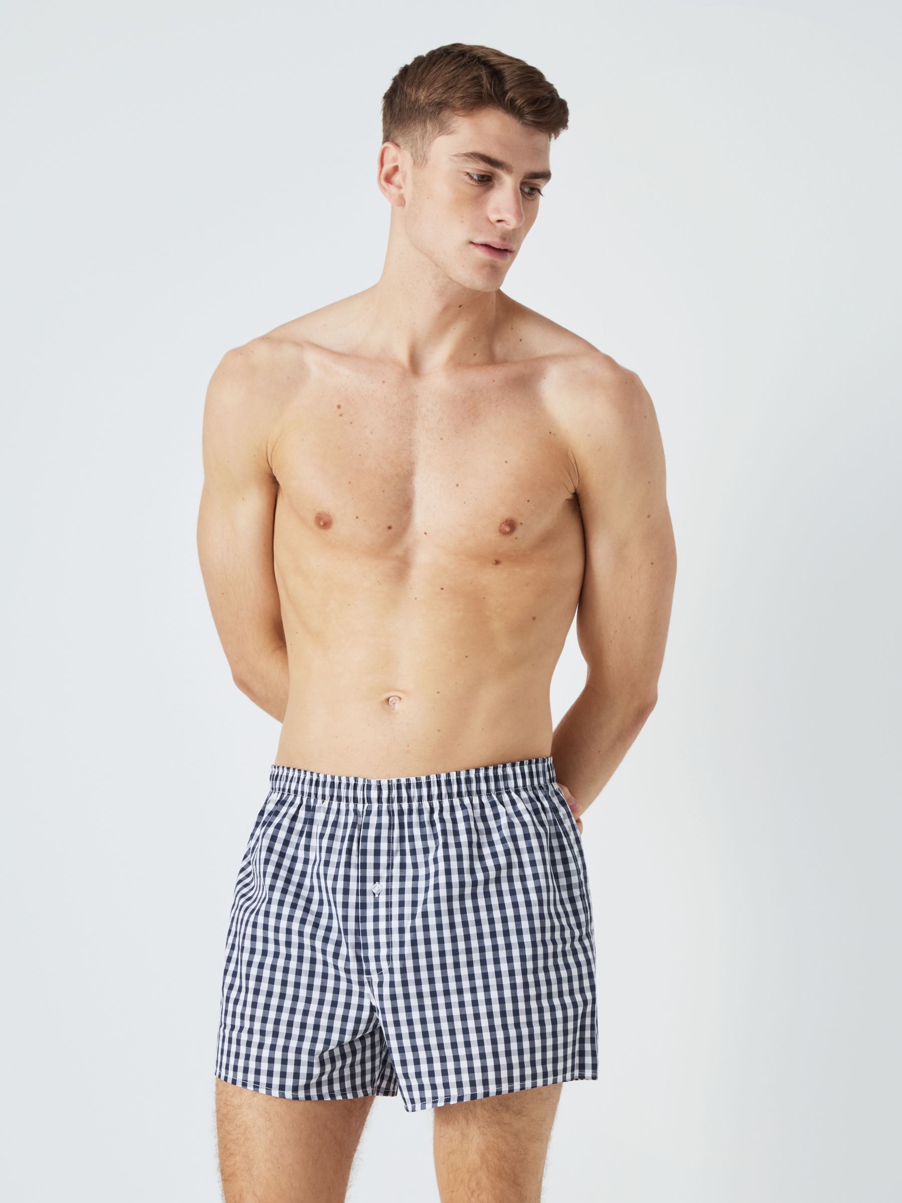 Buy John Lewis Organic Cotton Gingham Check Boxers, Pack of 3, Gingham Online at johnlewis.com
