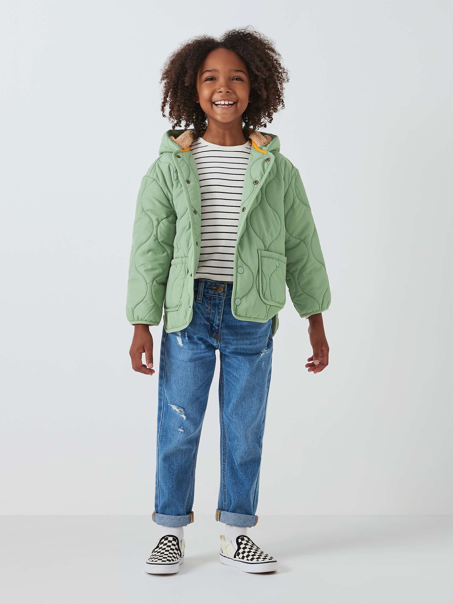 Buy John Lewis Kids' Quilted Jacket, Green Online at johnlewis.com