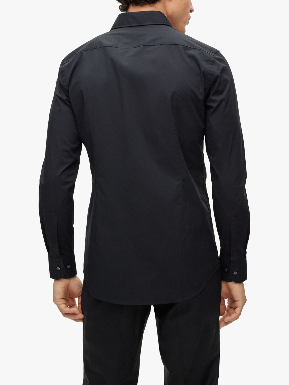BOSS Hank Kent Slim Fit Shirt, Black at John Lewis & Partners