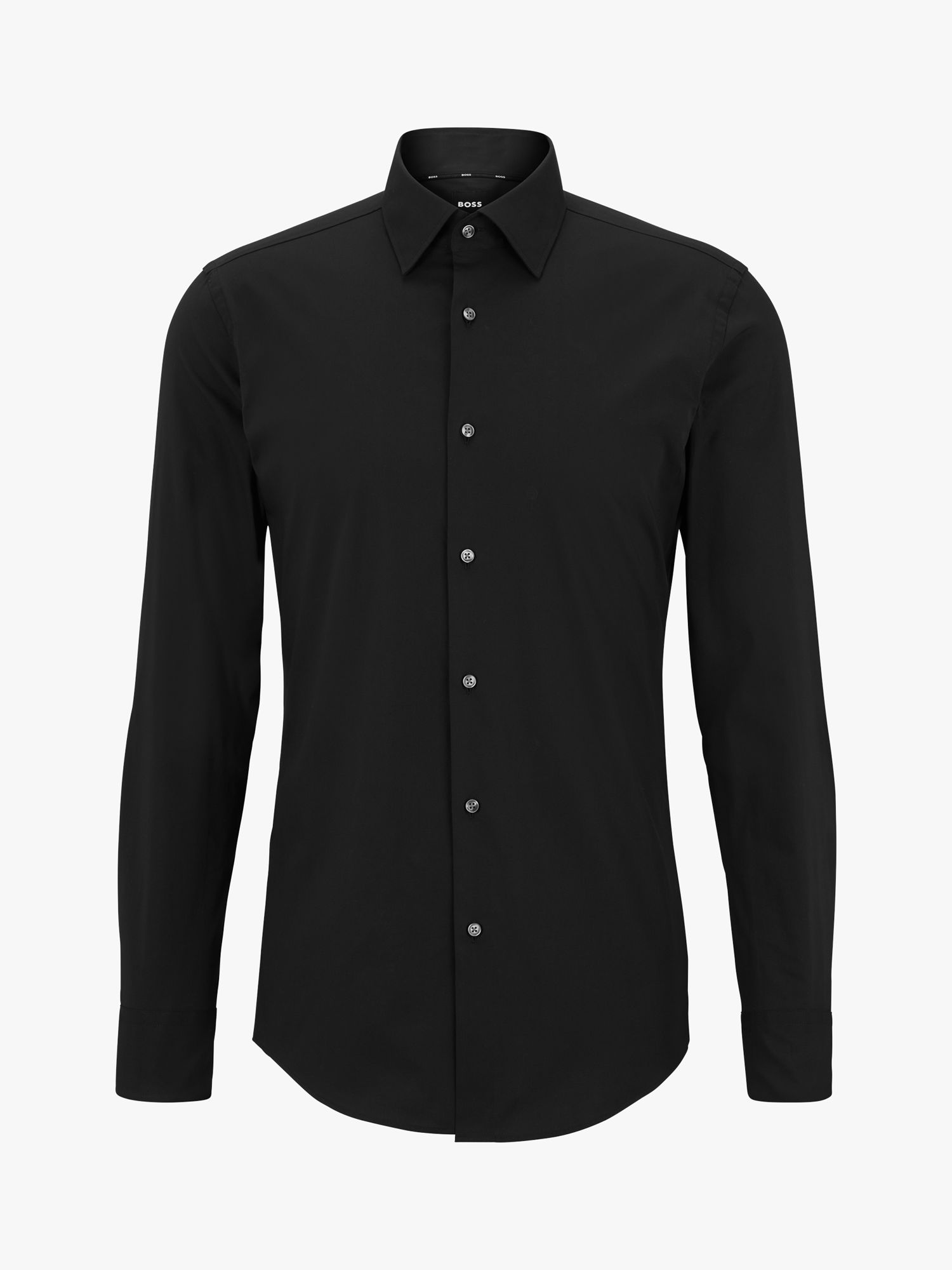 BOSS Hank Kent Slim Fit Shirt, Black at John Lewis & Partners