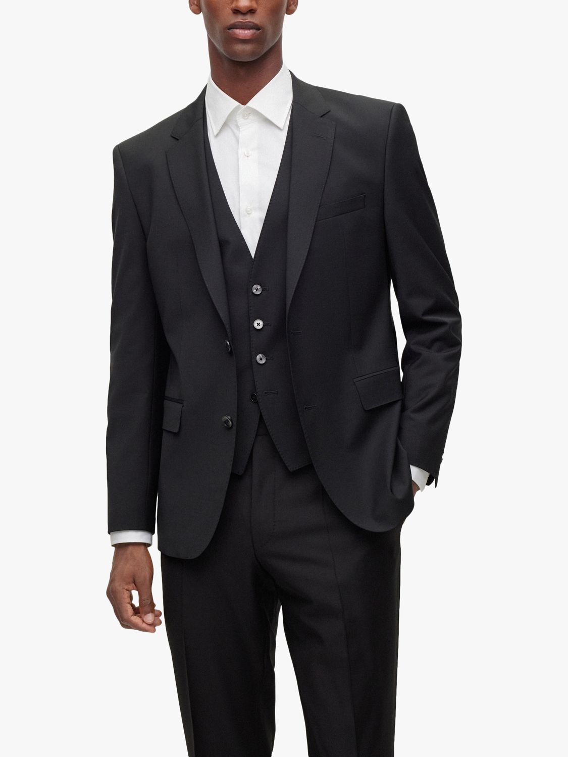 BOSS Jasper Wool Blend Suit Jacket, Black at John Lewis & Partners
