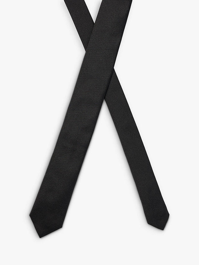 BOSS Plain Silk Tie, Black