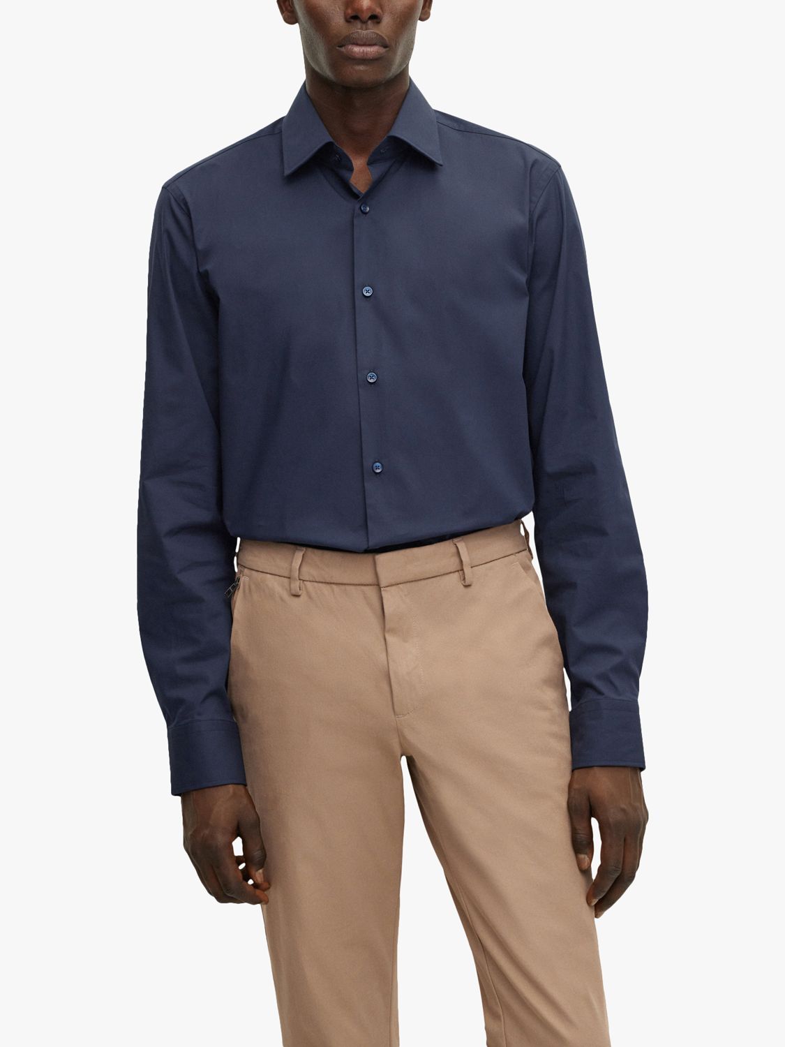 HUGO BOSS Joe Kent Regular Fit Shirt, Dark Blue, 15.75