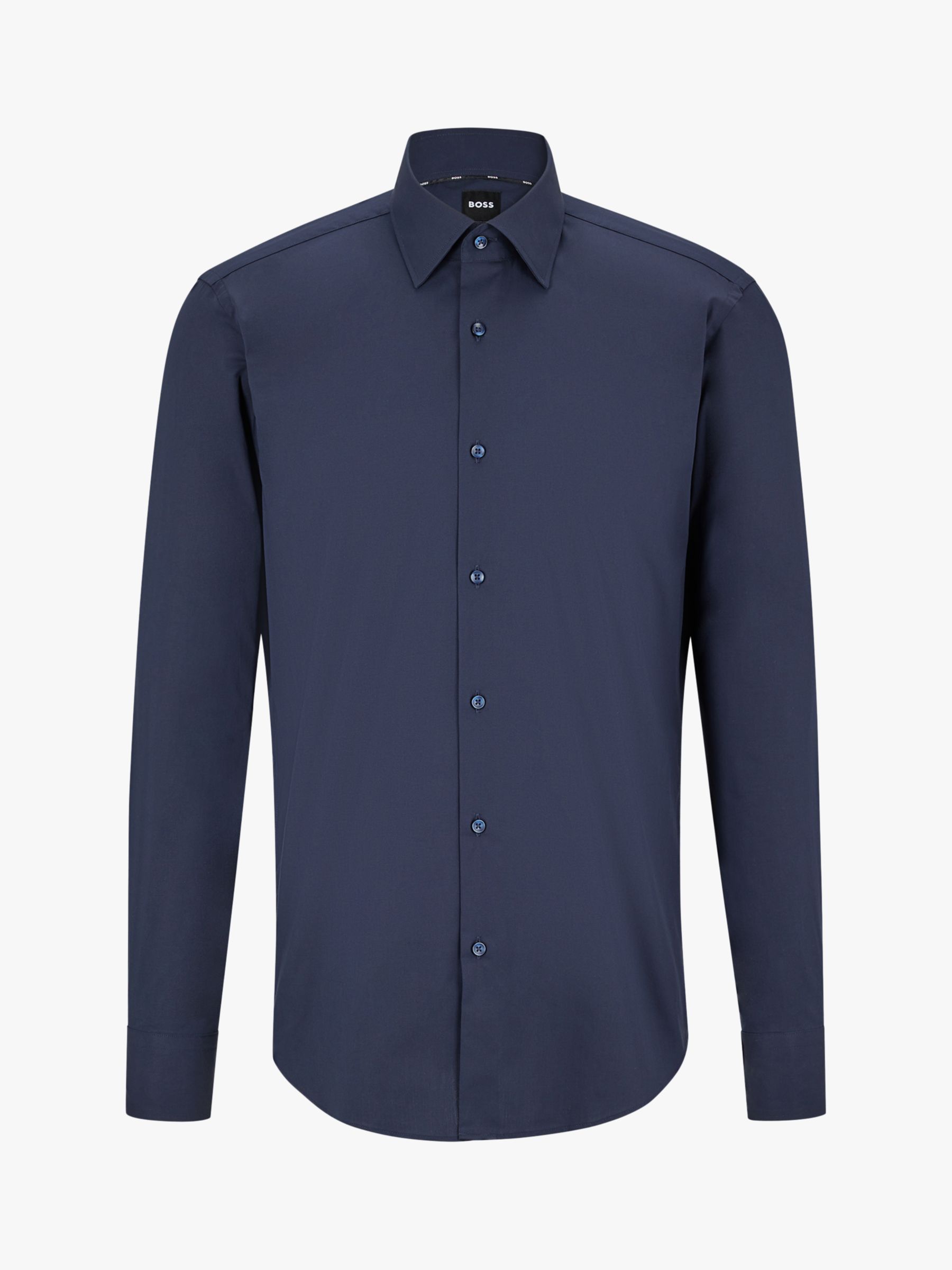 HUGO BOSS Joe Kent Regular Fit Shirt, Dark Blue at John Lewis & Partners