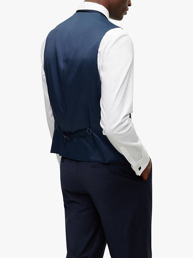 BOSS Jasper Wool Blend Tailored Waistcoat, Dark Blue