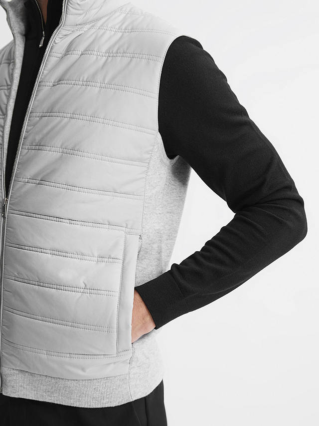 Reiss William Quilted Gilet, Soft Grey