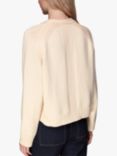 Whistles Karine Rib Detail Cardigan, Ivory